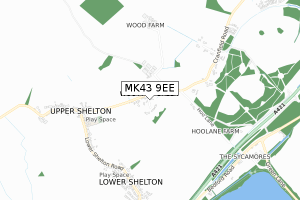 MK43 9EE map - small scale - OS Open Zoomstack (Ordnance Survey)