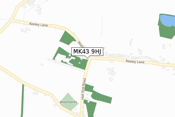 MK43 9HJ map - large scale - OS Open Zoomstack (Ordnance Survey)