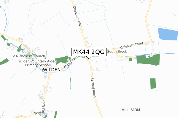 MK44 2QG map - small scale - OS Open Zoomstack (Ordnance Survey)