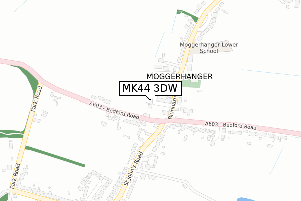 MK44 3DW map - large scale - OS Open Zoomstack (Ordnance Survey)