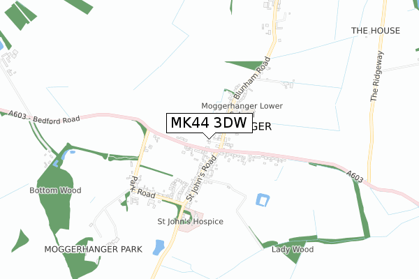 MK44 3DW map - small scale - OS Open Zoomstack (Ordnance Survey)