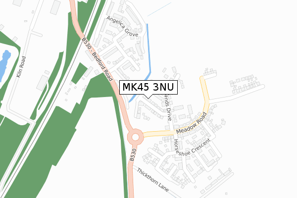 MK45 3NU map - large scale - OS Open Zoomstack (Ordnance Survey)