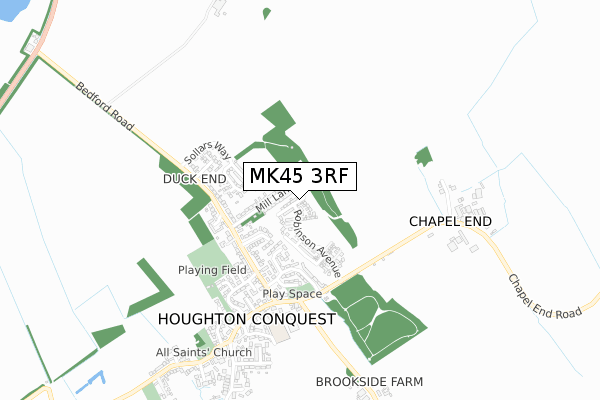 MK45 3RF map - small scale - OS Open Zoomstack (Ordnance Survey)