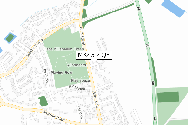 MK45 4QF map - large scale - OS Open Zoomstack (Ordnance Survey)