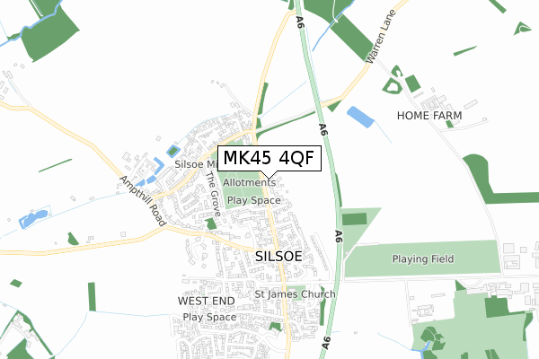 MK45 4QF map - small scale - OS Open Zoomstack (Ordnance Survey)