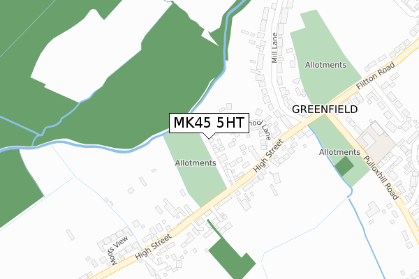 MK45 5HT map - large scale - OS Open Zoomstack (Ordnance Survey)