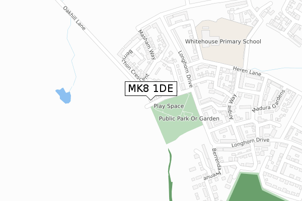 MK8 1DE map - large scale - OS Open Zoomstack (Ordnance Survey)