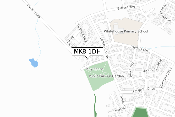 MK8 1DH map - large scale - OS Open Zoomstack (Ordnance Survey)