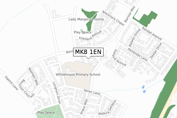 MK8 1EN map - large scale - OS Open Zoomstack (Ordnance Survey)