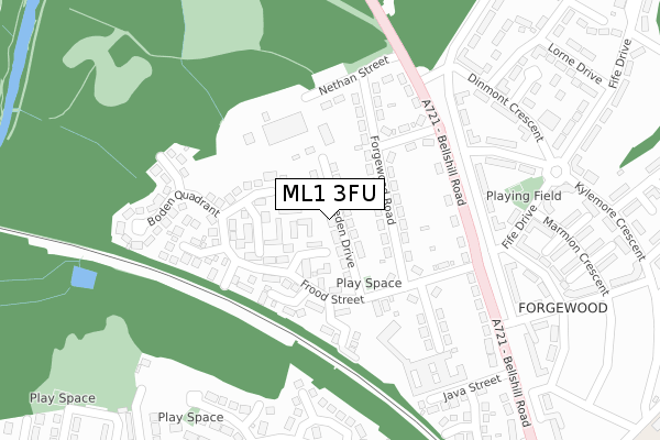 ML1 3FU map - large scale - OS Open Zoomstack (Ordnance Survey)