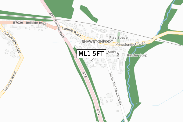 ML1 5FT map - large scale - OS Open Zoomstack (Ordnance Survey)