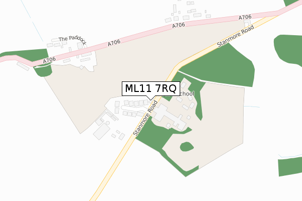 ML11 7RQ map - large scale - OS Open Zoomstack (Ordnance Survey)