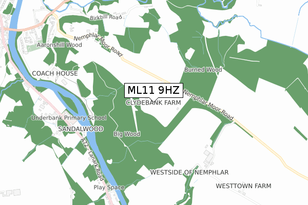 ML11 9HZ map - small scale - OS Open Zoomstack (Ordnance Survey)