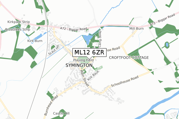 ML12 6ZR map - small scale - OS Open Zoomstack (Ordnance Survey)