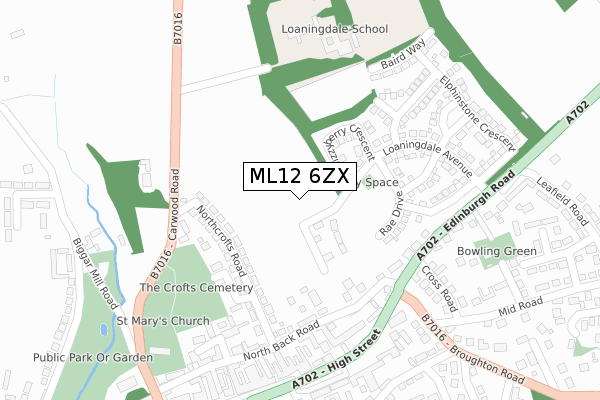 ML12 6ZX map - large scale - OS Open Zoomstack (Ordnance Survey)