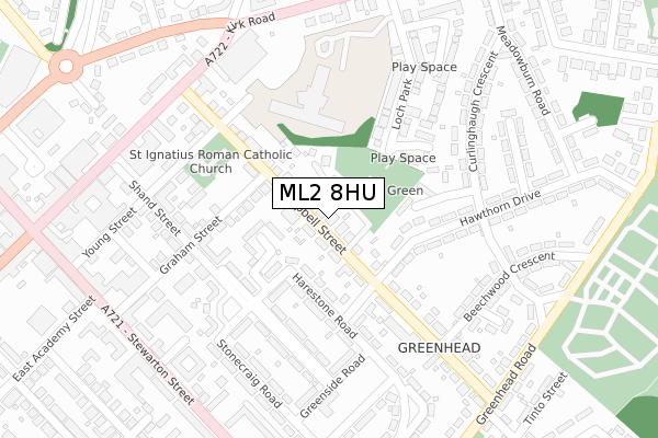 ML2 8HU map - large scale - OS Open Zoomstack (Ordnance Survey)