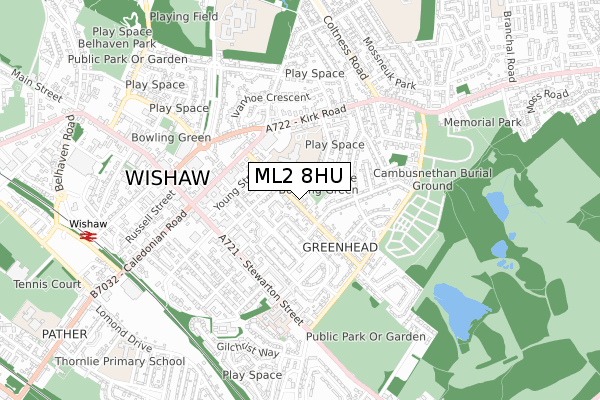 ML2 8HU map - small scale - OS Open Zoomstack (Ordnance Survey)