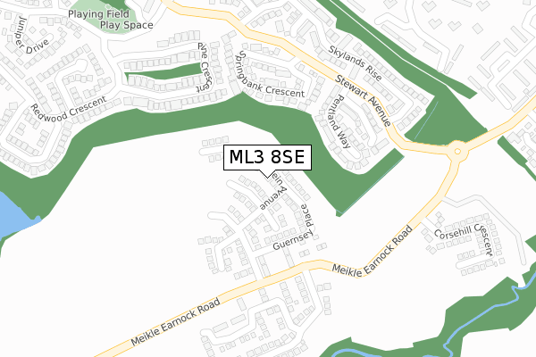 ML3 8SE map - large scale - OS Open Zoomstack (Ordnance Survey)