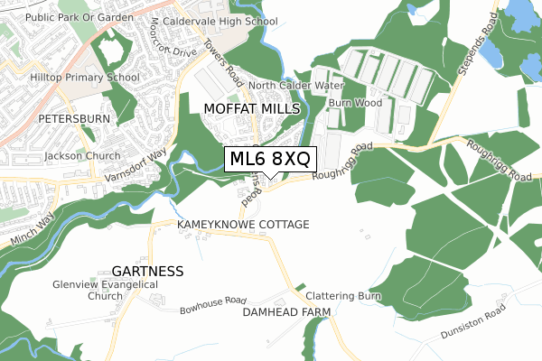 ML6 8XQ map - small scale - OS Open Zoomstack (Ordnance Survey)