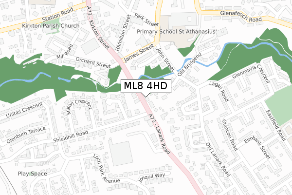 ML8 4HD map - large scale - OS Open Zoomstack (Ordnance Survey)