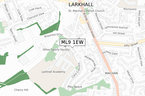 ML9 1EW map - large scale - OS Open Zoomstack (Ordnance Survey)