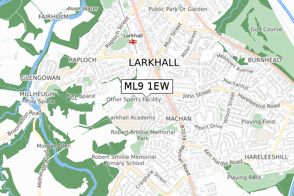 ML9 1EW map - small scale - OS Open Zoomstack (Ordnance Survey)