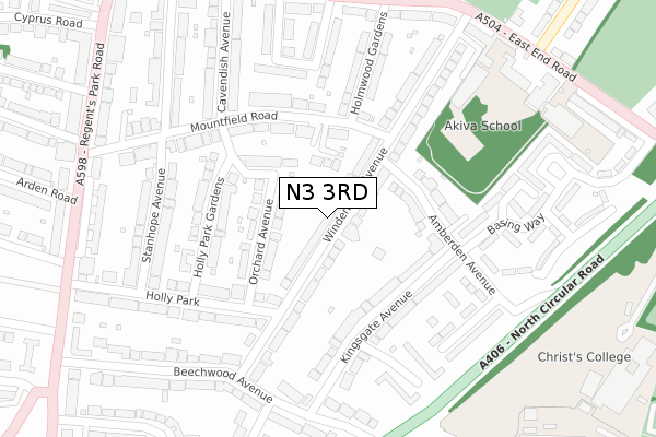 N3 3RD map - large scale - OS Open Zoomstack (Ordnance Survey)