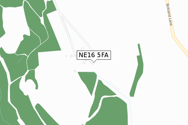 NE16 5FA map - large scale - OS Open Zoomstack (Ordnance Survey)