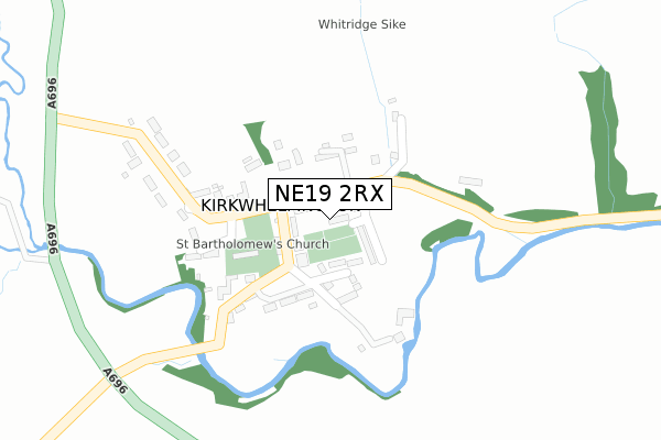 NE19 2RX map - large scale - OS Open Zoomstack (Ordnance Survey)