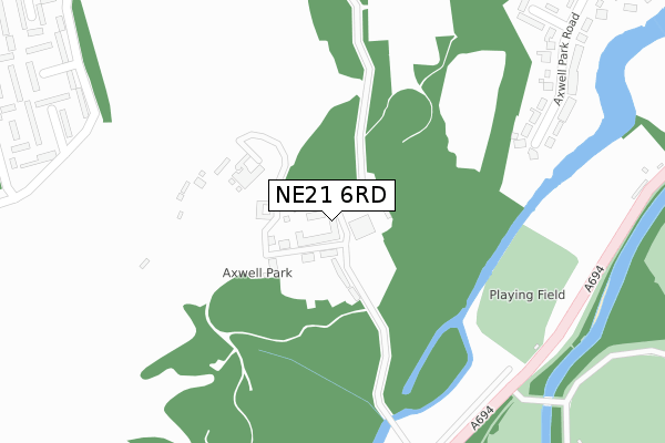 NE21 6RD map - large scale - OS Open Zoomstack (Ordnance Survey)