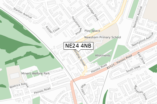 NE24 4NB map - large scale - OS Open Zoomstack (Ordnance Survey)