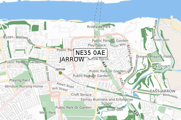 NE35 0AE map - small scale - OS Open Zoomstack (Ordnance Survey)