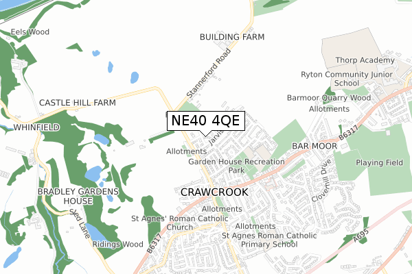 NE40 4QE map - small scale - OS Open Zoomstack (Ordnance Survey)