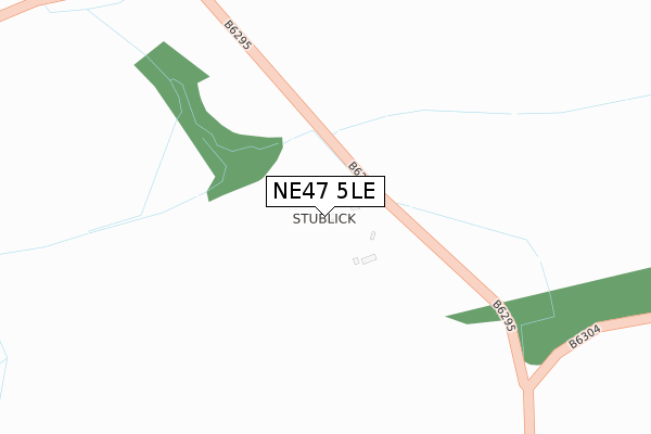 NE47 5LE map - large scale - OS Open Zoomstack (Ordnance Survey)