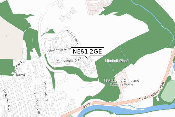 NE61 2GE map - large scale - OS Open Zoomstack (Ordnance Survey)