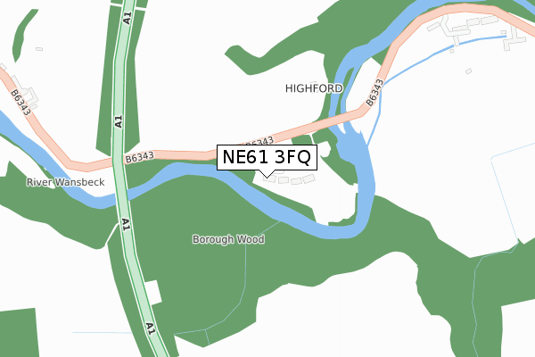 NE61 3FQ map - large scale - OS Open Zoomstack (Ordnance Survey)