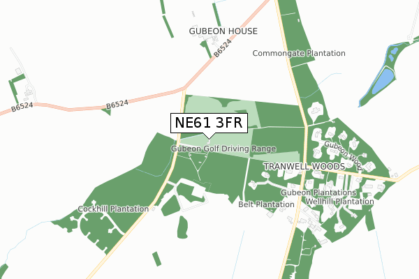 NE61 3FR map - small scale - OS Open Zoomstack (Ordnance Survey)