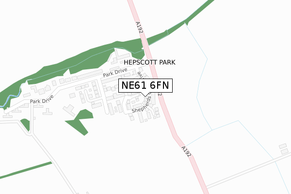 NE61 6FN map - large scale - OS Open Zoomstack (Ordnance Survey)