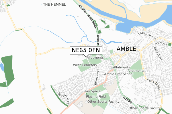 NE65 0FN map - small scale - OS Open Zoomstack (Ordnance Survey)