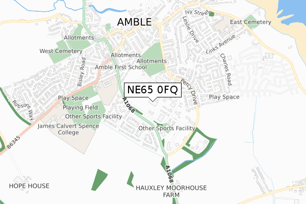 NE65 0FQ map - small scale - OS Open Zoomstack (Ordnance Survey)