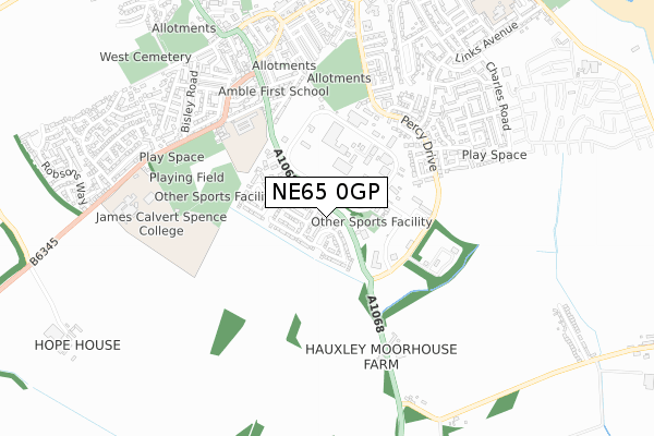 NE65 0GP map - small scale - OS Open Zoomstack (Ordnance Survey)