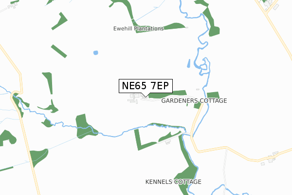 NE65 7EP map - small scale - OS Open Zoomstack (Ordnance Survey)