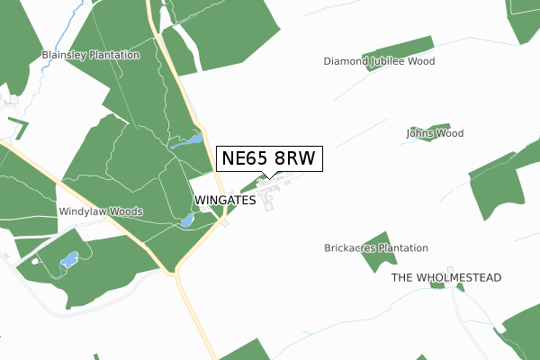 NE65 8RW map - small scale - OS Open Zoomstack (Ordnance Survey)