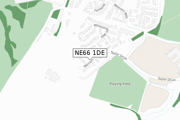 NE66 1DE map - large scale - OS Open Zoomstack (Ordnance Survey)