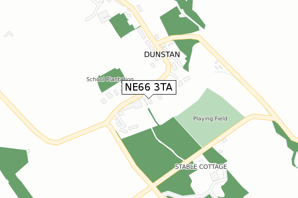 NE66 3TA map - large scale - OS Open Zoomstack (Ordnance Survey)