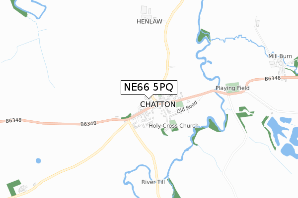 NE66 5PQ map - small scale - OS Open Zoomstack (Ordnance Survey)