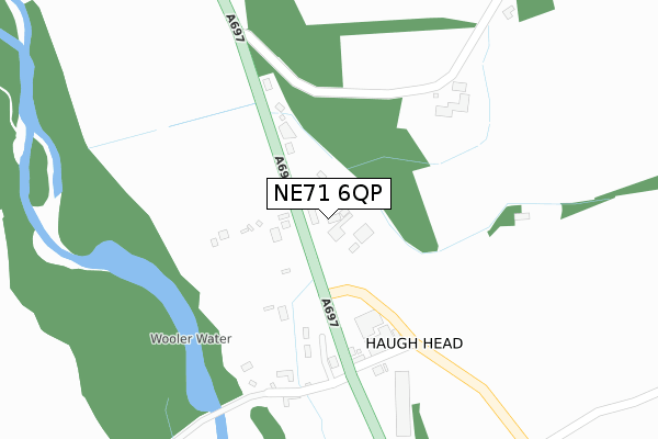 NE71 6QP map - large scale - OS Open Zoomstack (Ordnance Survey)