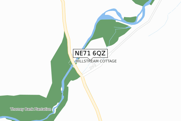 NE71 6QZ map - large scale - OS Open Zoomstack (Ordnance Survey)