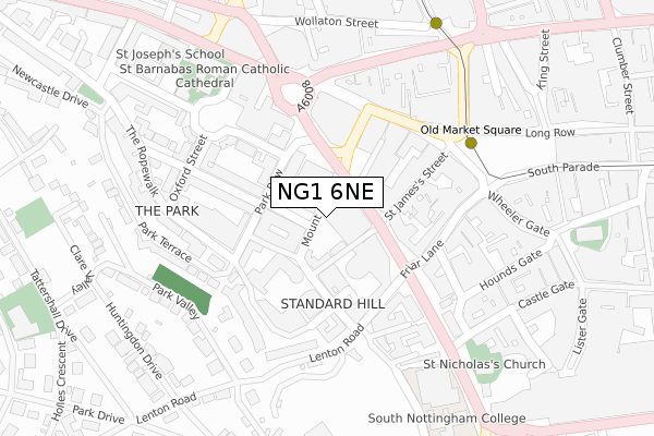 NG1 6NE map - large scale - OS Open Zoomstack (Ordnance Survey)