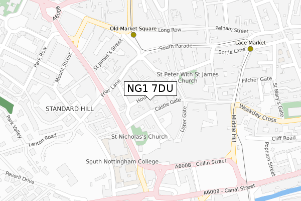 NG1 7DU map - large scale - OS Open Zoomstack (Ordnance Survey)